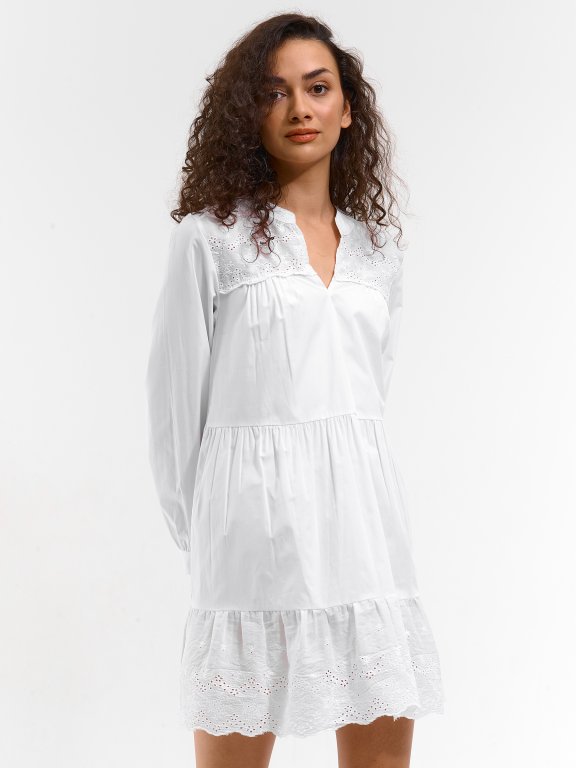 Ladies cotton long sleeve dress
