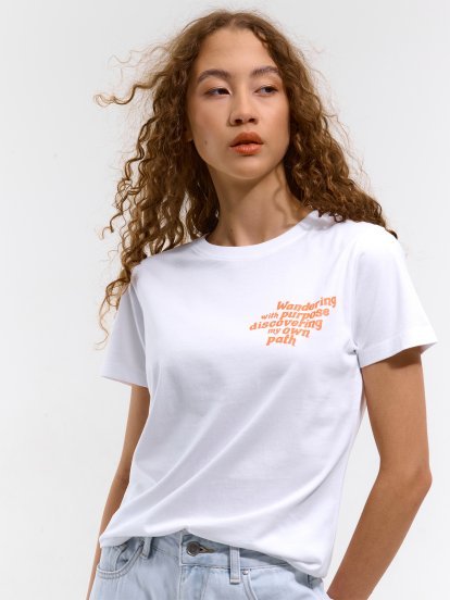 Bedrucktes T-Shirt aus Baumwolle