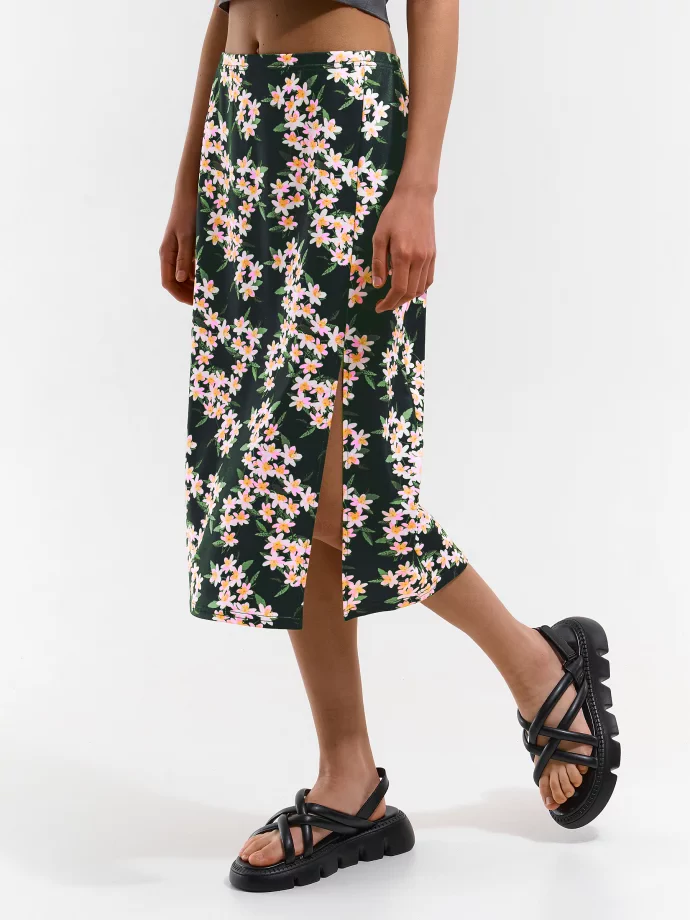 Fustă midi cu model floral