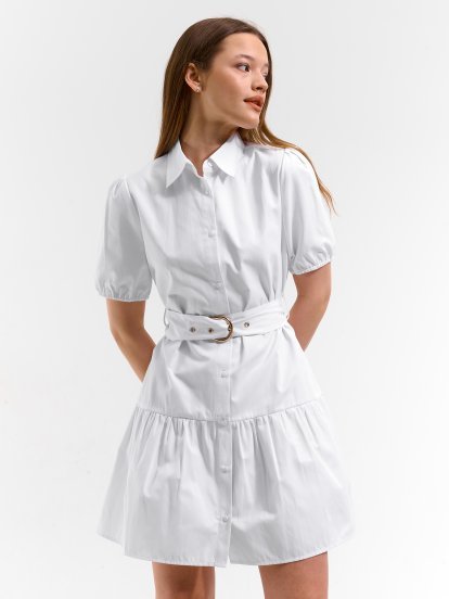 Ladies short sleeve dress with belt