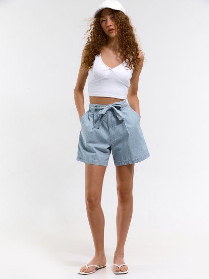 Shorts aus Baumwolle mit Taschen