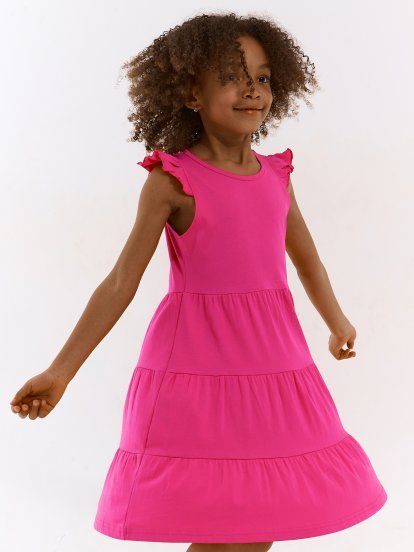 Cotton dress with ruffles