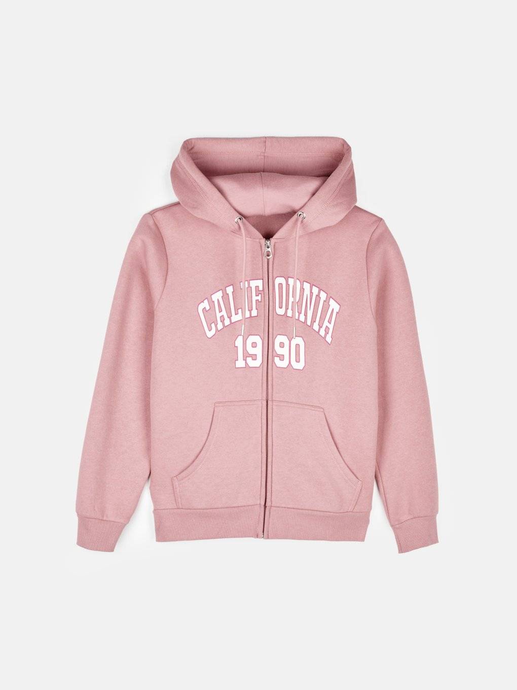 Zip up hoodie with print