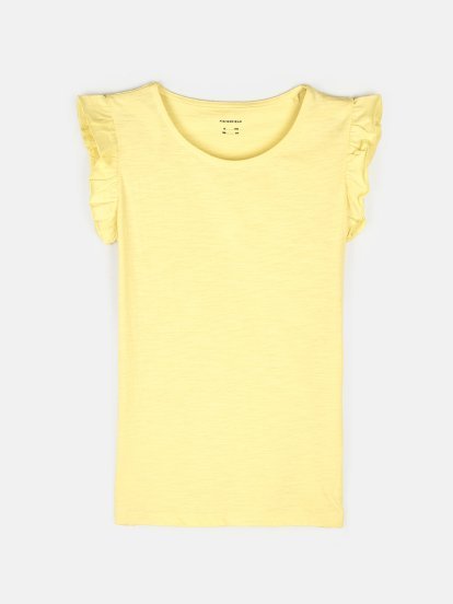 Basic cotton t-shirt with ruffles