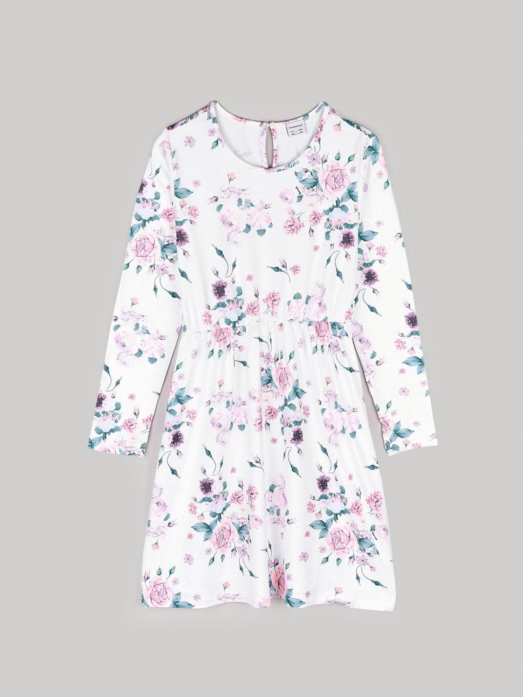 Floral printed long sleeve cosy dress