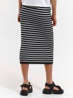 Midi skirt with stripes