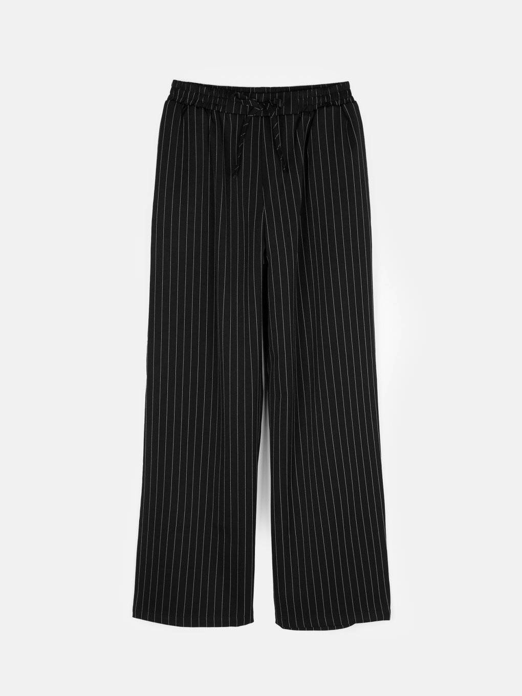 Striped wide leg pants