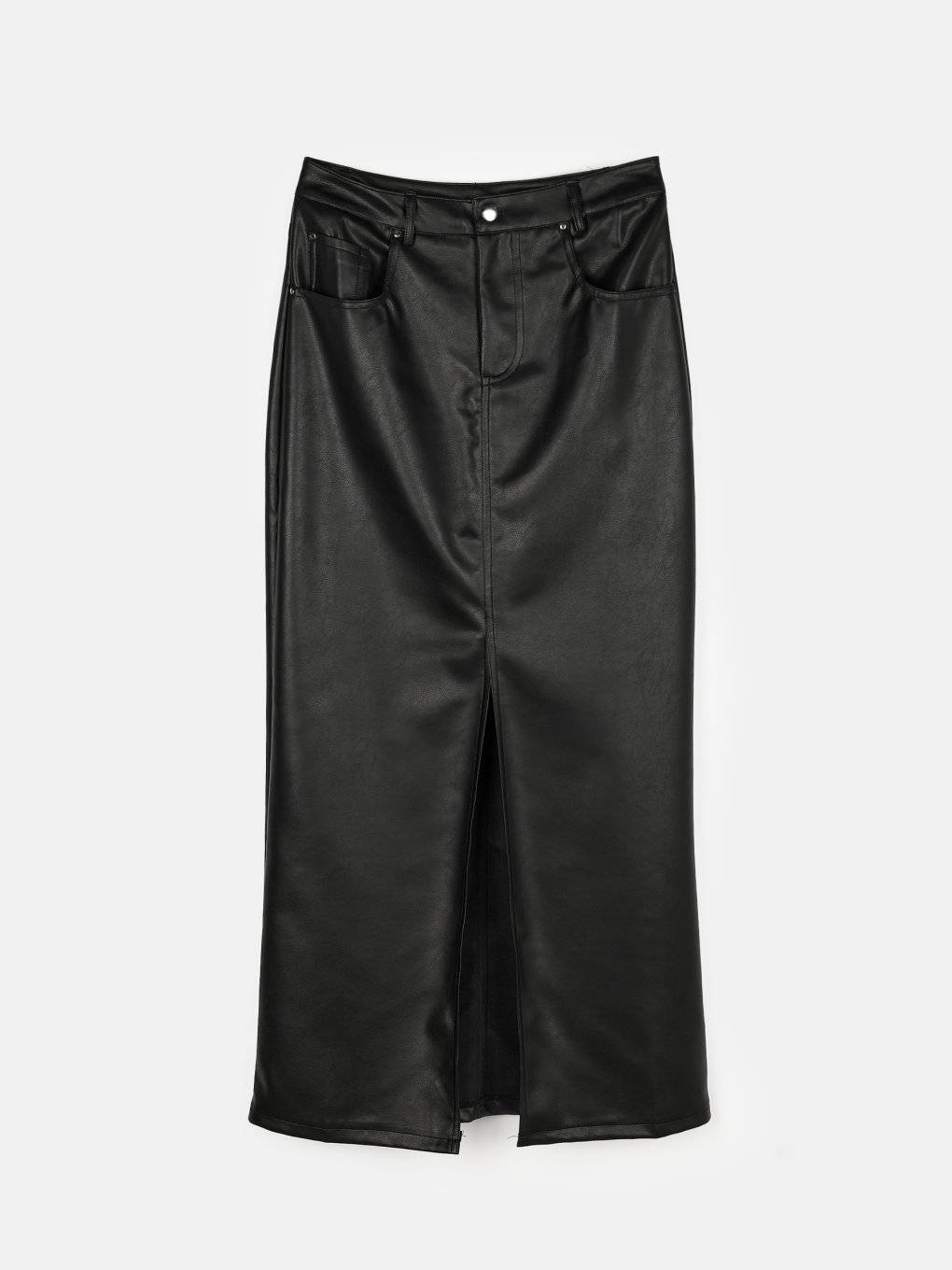 Faux leather maxi skirt