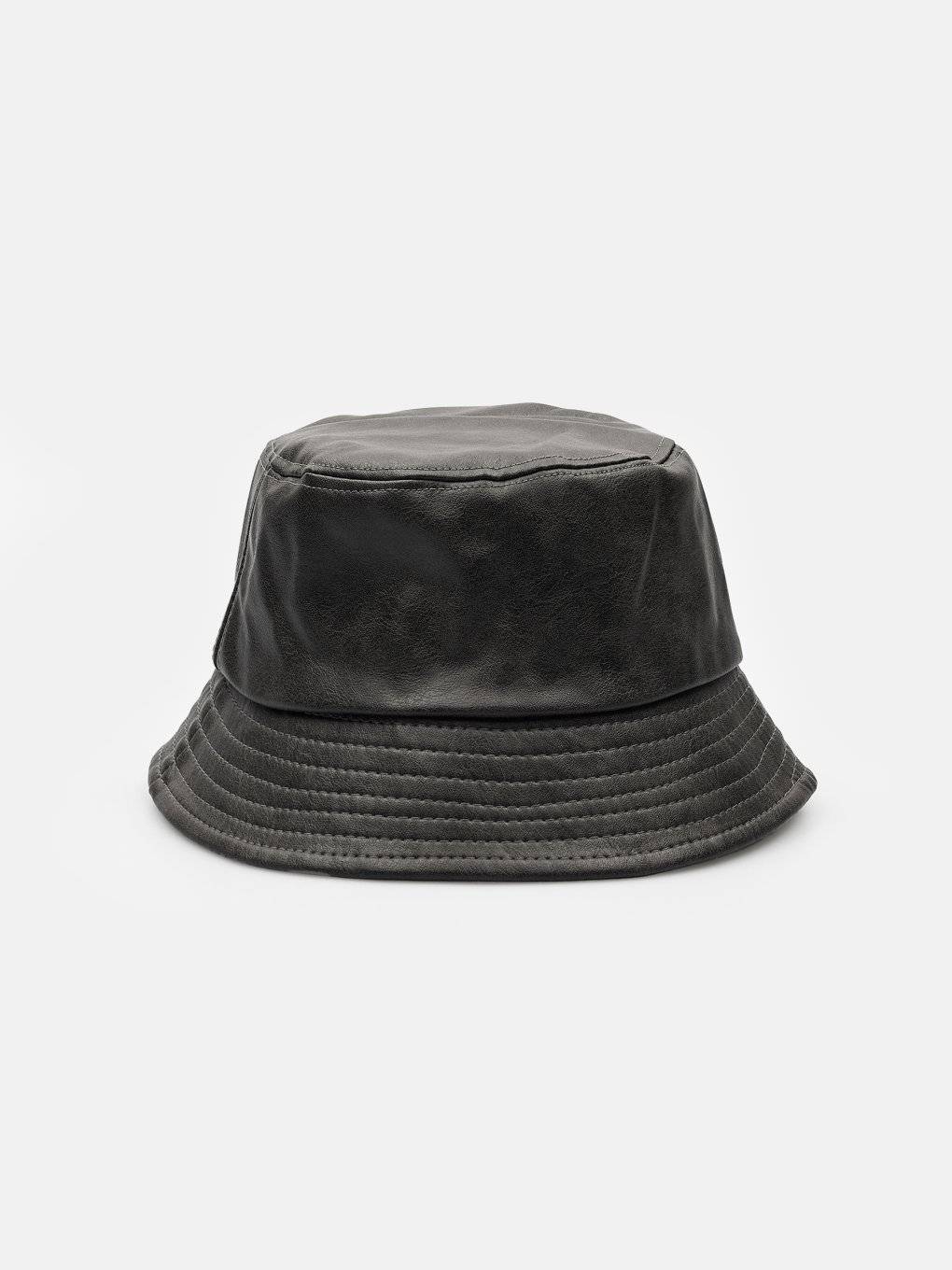 Faux leather bucket hat