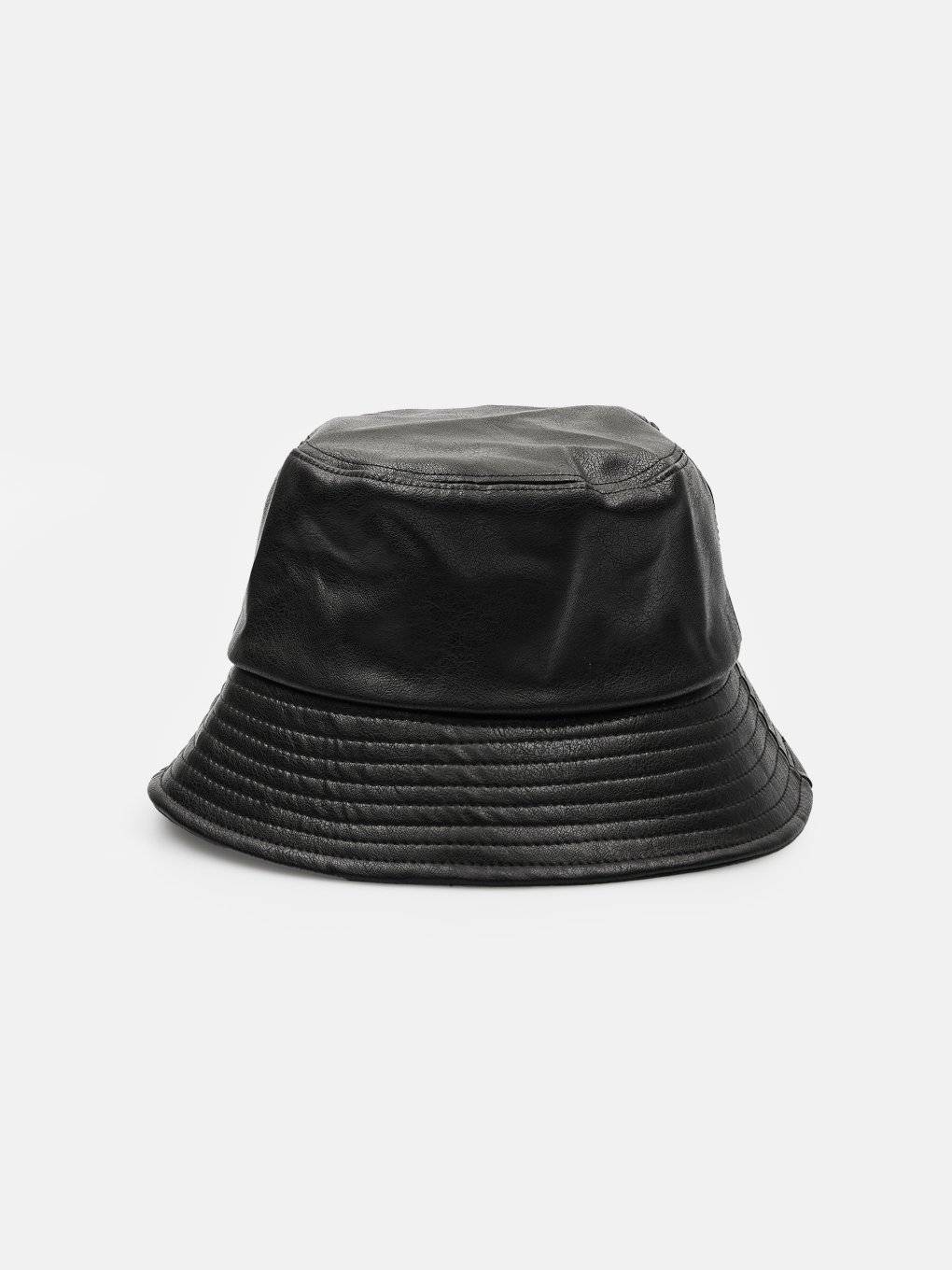 Faux leather bucket hat