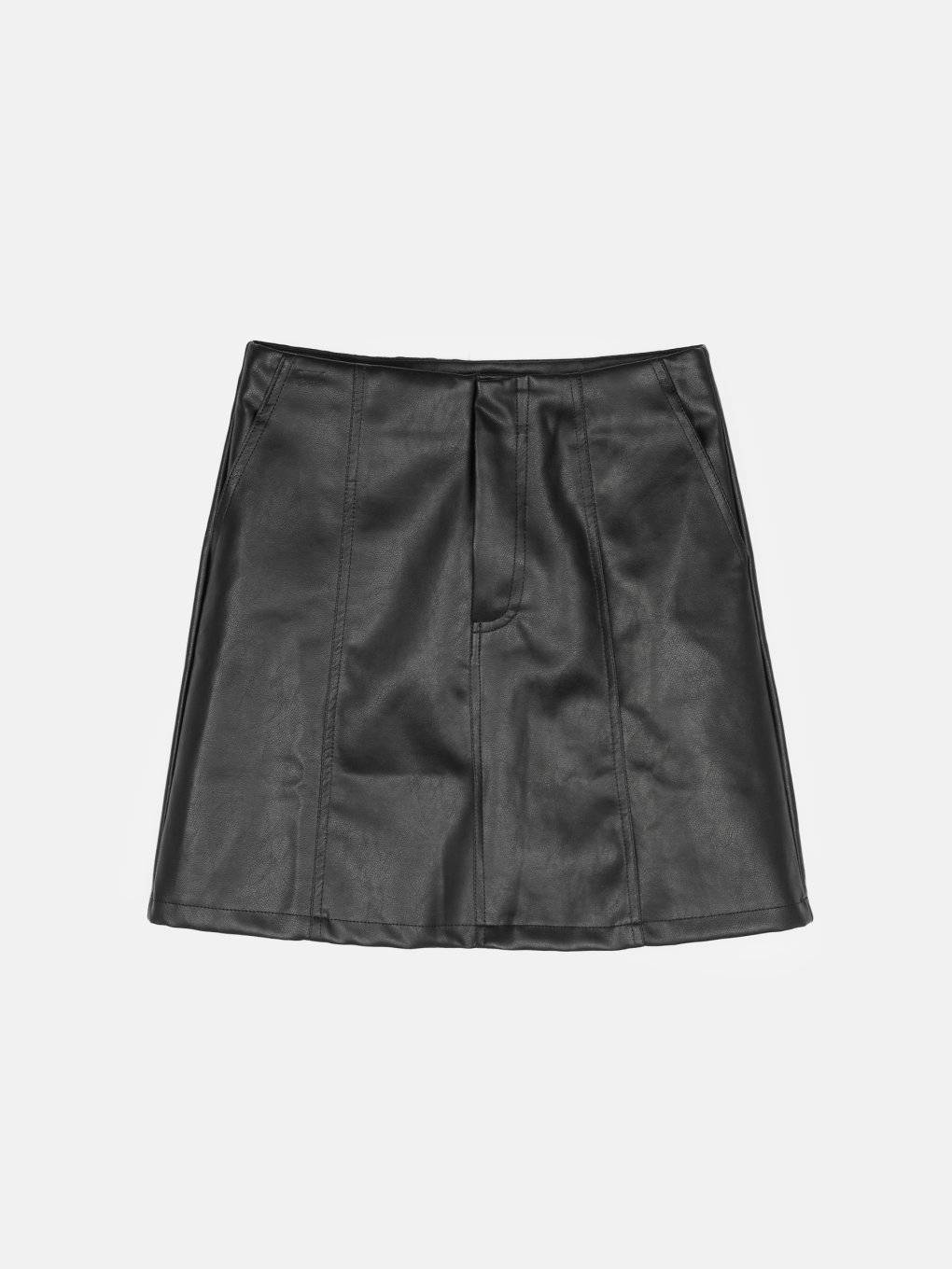 Faux leather mini skirt