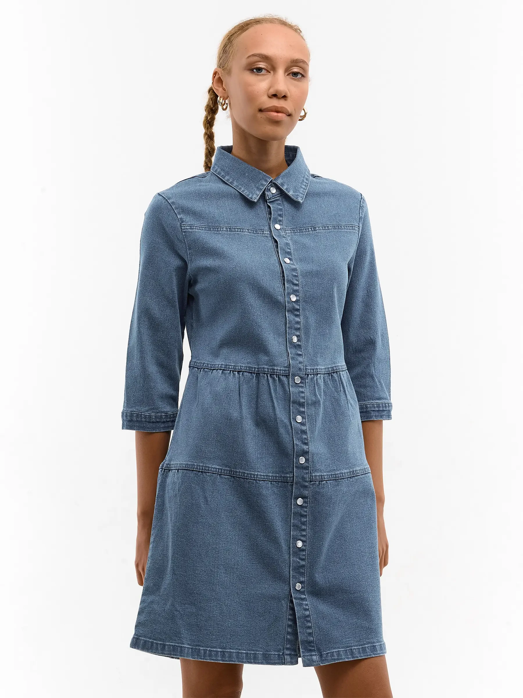 ladies denim dress size 8 Blue Mountain Women's Denim Dress, Dark Wash, XS