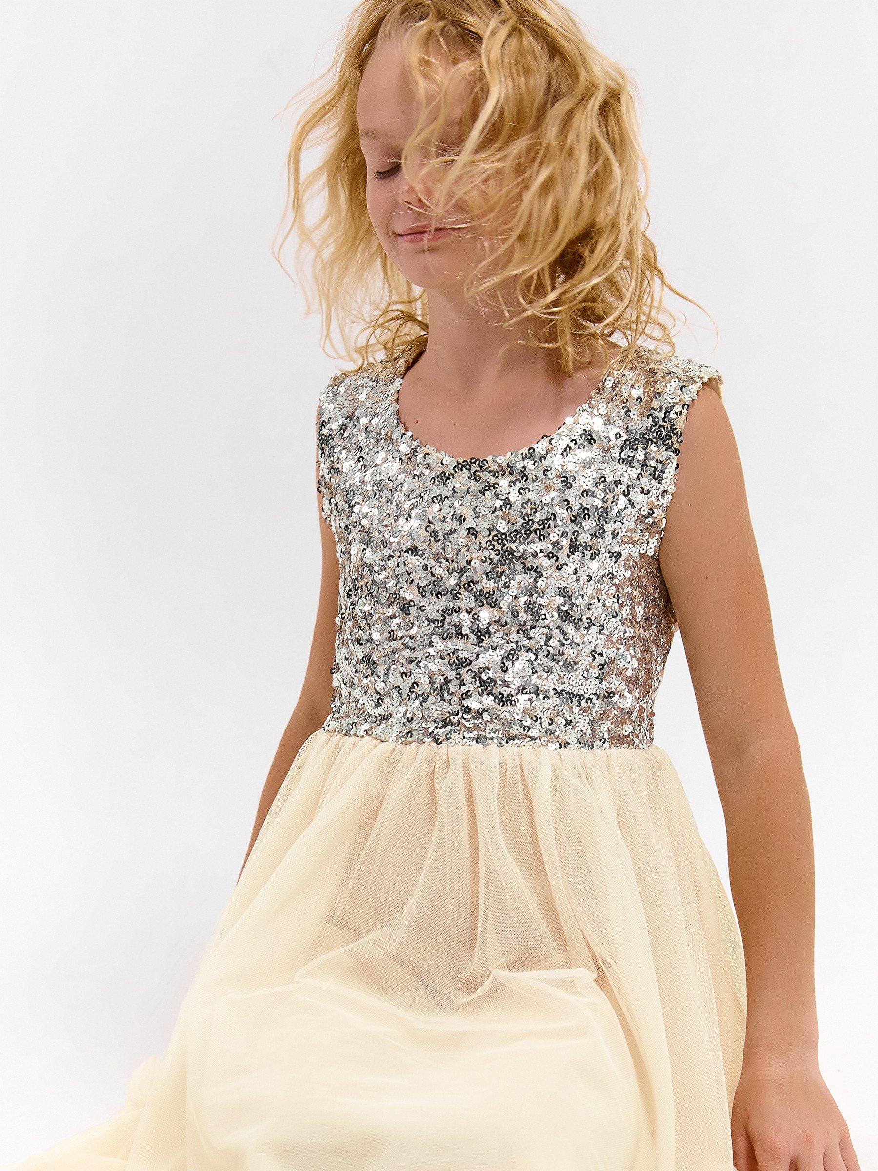 Tulle dress with sequins | GATE