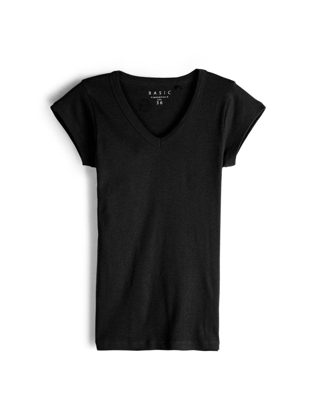 Basic cotton blend v-neck t-shirt