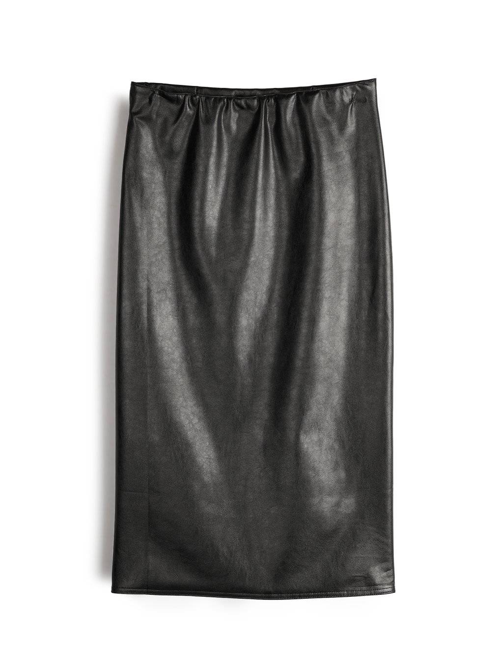 Faux leather midi skirt