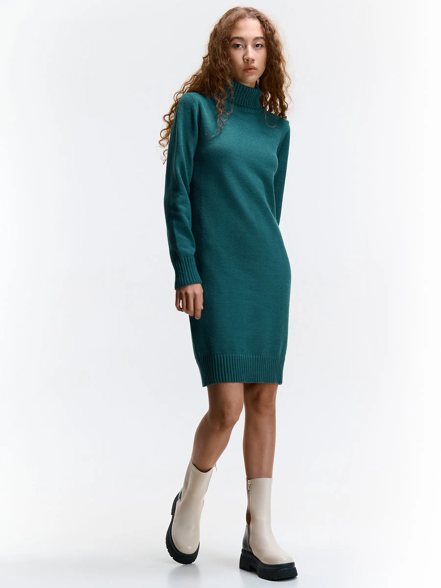 ladies roll neck dress Ladies roll neck knitted dress