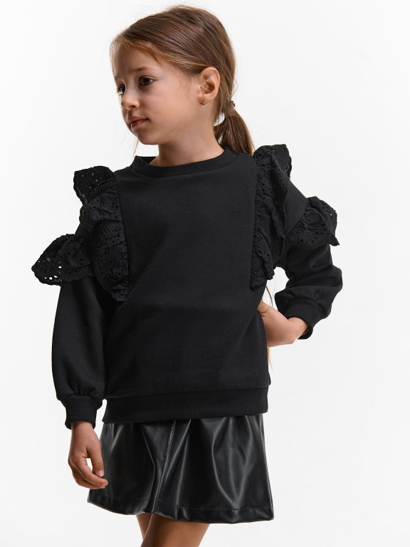 ruffle shoulder sweatshirt