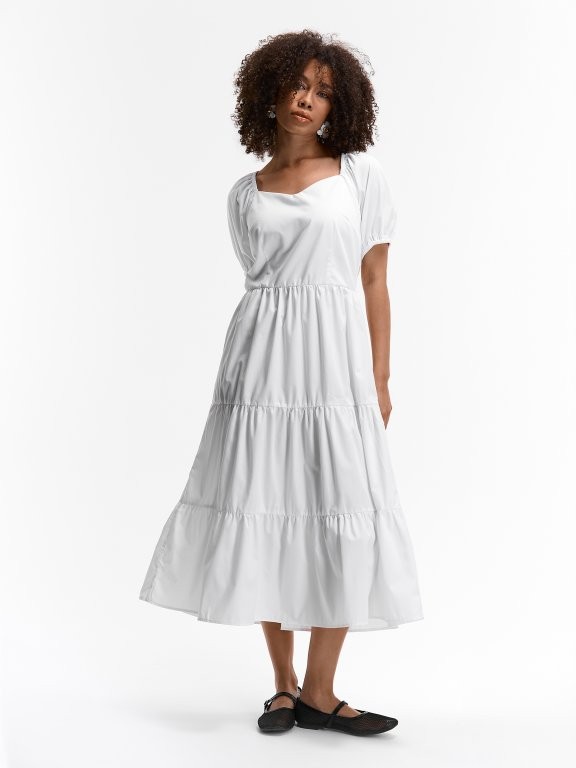 Baloon sleeve cotton blend dress Baloon sleeve cotton blend dress