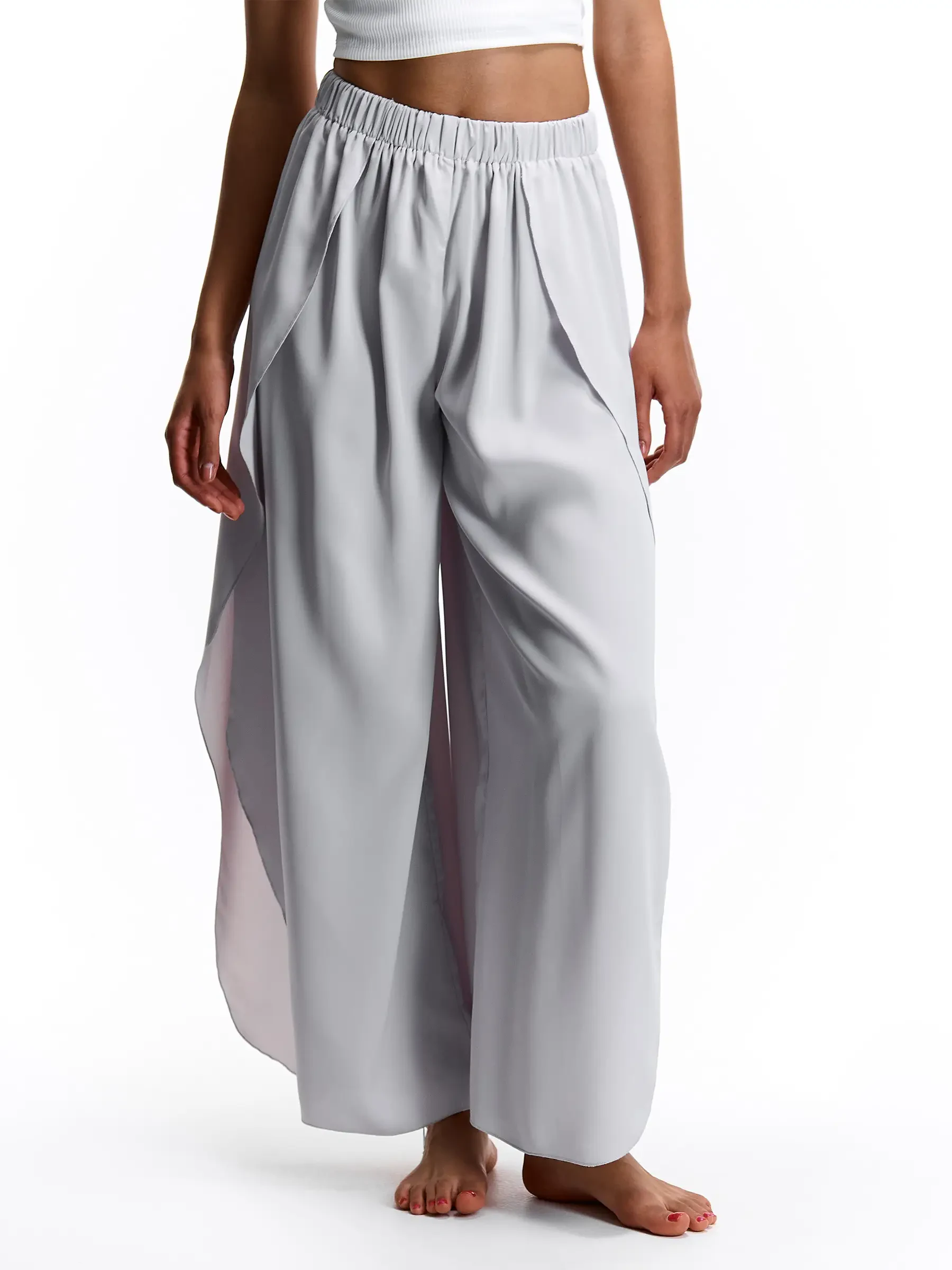 Wide leg pants with side slit | GATE