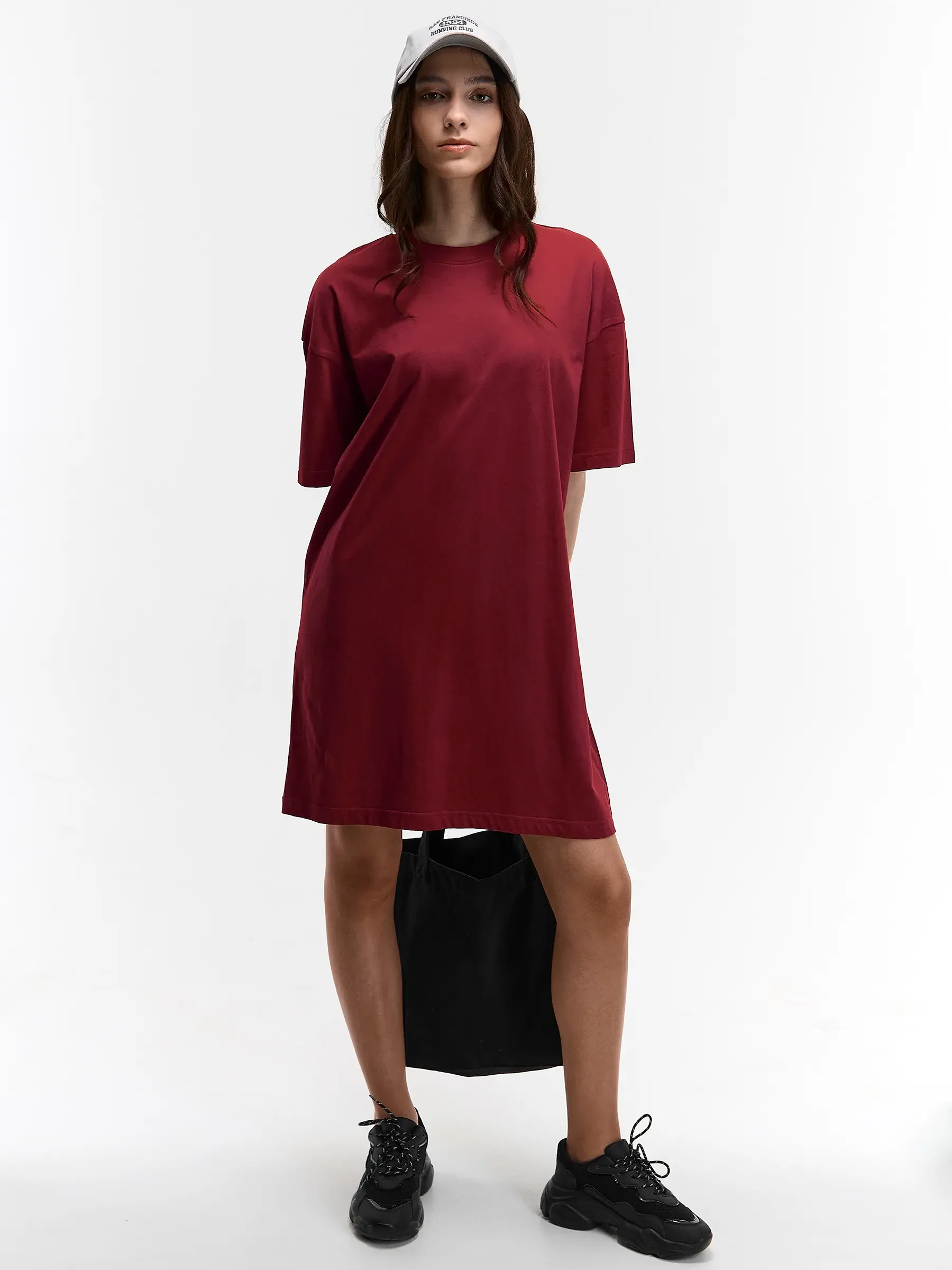 red cotton t shirt dress Ellen Tracy Pima Cotton A-Line T-Shirt Dress Pockets Coral Red M Short  Sleeve